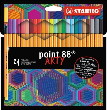Cienkopisy Stabilo Point 88 Arty, 0.4mm, 24 sztuki, etui, mix kolorów