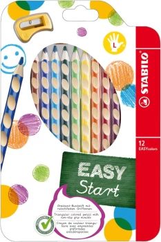 Kredki ołówkowe Stabilo EASYcolors L, dla leworęcznych, w etui z zawieszką, 12 sztuk, mix kolorów