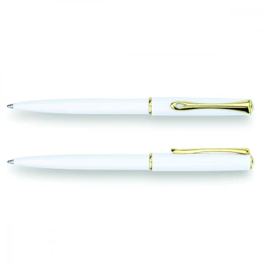 Długopis automatyczny Diplomat Traveller, M, biało-złoty