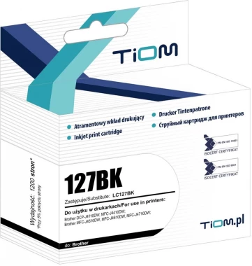 Tusz Tiom Ti-B127BK (127BK, LC127XLBK), 1200 stron, black (czarny)