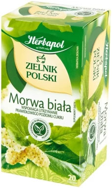 Herbata ziolowa w torebkach Herbapol Zielnik polski, morwa biała, 20 sztuk x 2g