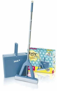 Zestaw York Easy, wiadro+kij+uchwyt do mop+mop gąbkowy, niebieski