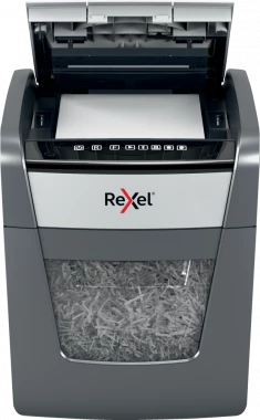 Niszczarka automatyczna Rexel Optimum AutoFeed+ 50X, konfetti 4x28 mm, 50 kartek, P-4 DIN, czarno-srebrny