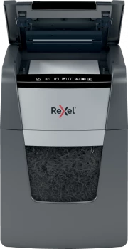 Niszczarka automatyczna Rexel Optimum AutoFeed+ 90X, konfetti 4x28 mm, 90 kartek, P-4 DIN, czarno-srebrny