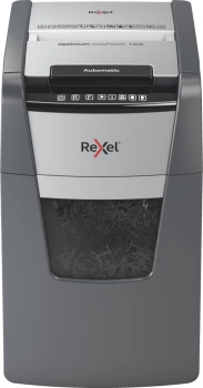 Niszczarka automatyczna Rexel Optimum AutoFeed+ 130X, konfetti 4x28 mm, 130 kartek, P-4 DIN, czarno-srebrny