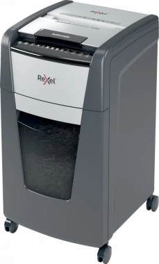 Niszczarka automatyczna Rexel Optimum AutoFeed+ 300M, mikrościnek 2x15 mm, 300 kartek, P-5 DIN, czarno-srebrny