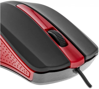 Mysz przewodowa Yenkee USB Suva, optyczna, czerwono-czarny