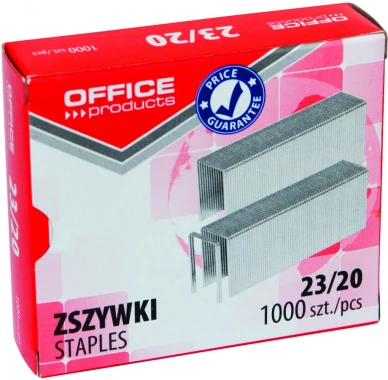 Zszywki Office Products 23/20, 1000 sztuk, srebrny