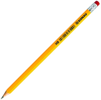 Ołówek Donau, HB, z gumką, żółty