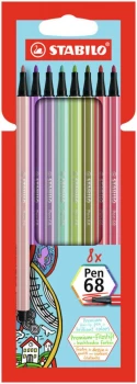 Pisaki Stabilo Pen 68/8-02, okrągła, 1mm, etui, 8 sztuk, mix kolorów