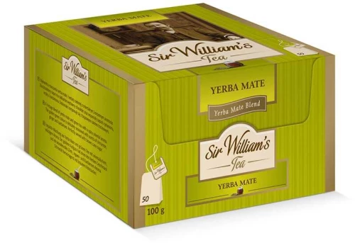 Herbata zielona smakowa w torebkach Yerba Mate Sir William's Tea, 50 sztuk x 2g