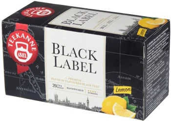 Herbata czarna aromatyzowana w torebkach Teekanne Black Label Lemon, 20 sztuk x 1.65g
