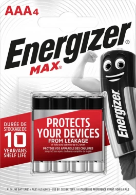 Bateria Energizer Max, AAA, E92, 1.5V, 4 sztuki