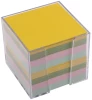Pojemnik z kolorowymi karteczkami D.Rect,  85x85x80, transparentny