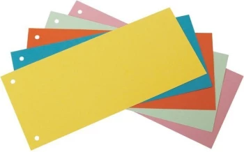 Przekładki kartonowe wąskie Bantex, 1/3 A4, 5x20 sztuk, mix kolorów