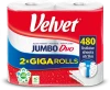 Ręcznik papierowy Velvet Jumbo Duo, 2-warstwowy, w roli, 2 rolki, biały