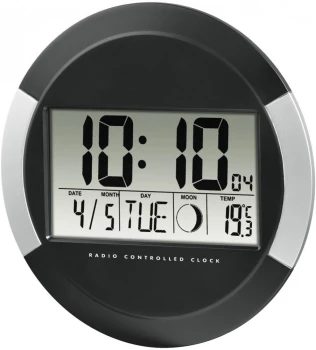 Zegar ścienny Hama DCF PP-245, 24.5cm, elektroniczny, czarny