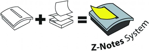 Podajnik do karteczek samoprzylepnych Post-It Z-Notes (VAL-SS8P-R330), 76x76mm + 8 notesów Super Sticky Z-Notes, mix kolorów