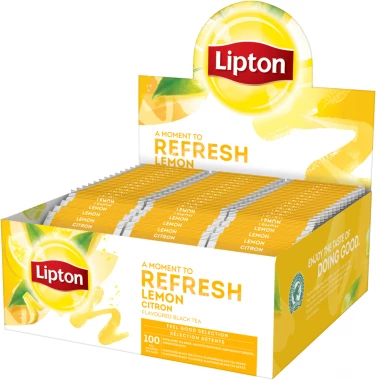 Herbata czarna aromatyzowana w kopertach Lipton Classic Lemon, cytryna, 100 sztuk x 1.6g
