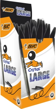 Długopis BIC Cristal Large, 1.6mm, 50 sztuk, czarny