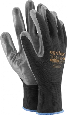 Rękawice powlekane Ogrifox OX-NITRICAR BS, rozmiar 8, czarno-szary