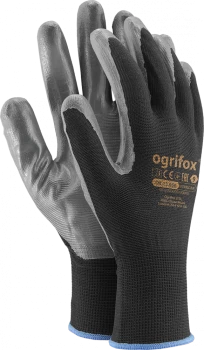 Rękawice powlekane Ogrifox OX-NITRICAR BS, rozmiar 7, czarno-szary