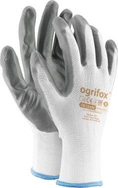 Rękawice powlekane Ogrifox OX-NITRICAR WS, rozmiar 9, biało-szary
