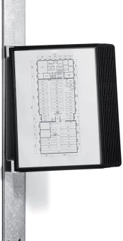 Uchwyt ścienny Durable Vario Magnetic Wall 10, magnetyczny, z 10 panelami prezentacyjnymi A4, czarny