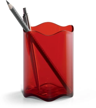 Kubek na długopisy Durable Trend, 80x102mm, przezroczysty czerwony