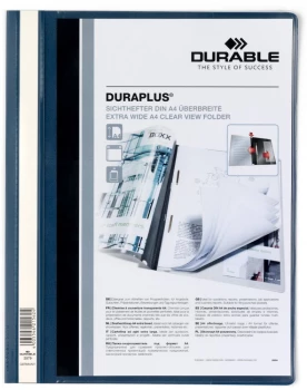 Skoroszyt plastikowy Duraplus Durable, A4, prezentacyjny, granatowy