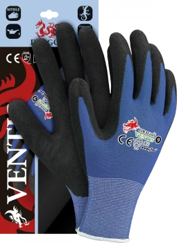 Rękawice powlekane Reis Ventis, rozmiar 9, niebiesko-czarny