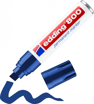 Marker permanentny edding 800, ścięta, 4-12mm, niebieski