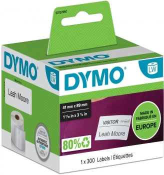 Etykiety na identyfikator imienny Dymo LBL 300CT, 41x89mm, 300 sztuk, biały