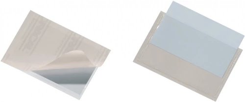 Kieszeń samoprzylepna Durable Pocketfix, na wizytówki, otwierana od góry, 90x57mm, 100 sztuk, transparentny