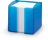 Pojemnik z białymi karteczkami Durable Trend, 100x105x100mm, 800 karteczek, przezroczysty niebieski
