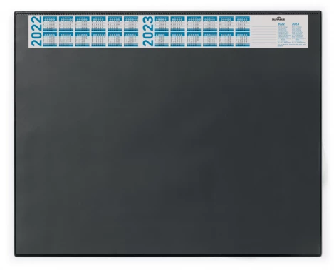 Podkład na biurko Durable, z kalendarzem 2022/2023 i zakładką, 65x52cm, czarny
