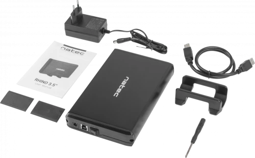Obudowa HDD/SSD zewnętrzna Natec Rhino, Sata 3.5", USB 3.0, aluminium, czarny
