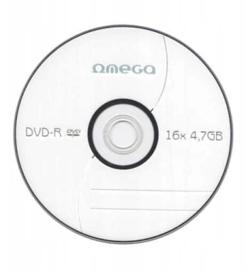 Płyta DVD-R Omega, do jednokrotnego zapisu, 4.7GB, koperta, 10 sztuk