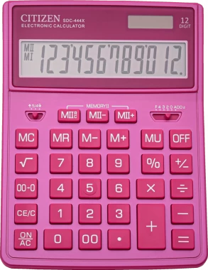 Kalkulator biurowy Citizen SDC-444XRPKE, 12 cyfr, różowy