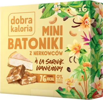 Mini batoniki z nerkowców a'la sernik waniliowy Dobra Kaloria, 6 sztuk, 102g