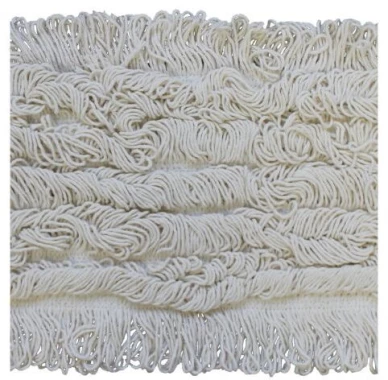 Mop płaski bawełniany Merida Economy, z kieszeniami, 50x13cm, biały- końcówka