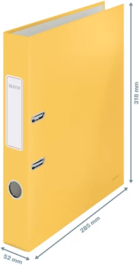 Segregator Leitz 180°Cosy Soft Touch,  A4, szerokość grzbietu 50mm, do 350 kartek, żółty