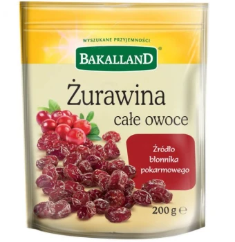 Żurawina całe owoce Bakalland, 200g