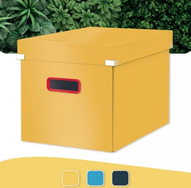 Pudełko do przechowywania Leitz Click&Store Cosy, duże, rozmiar L (320x310x360mm), żółty