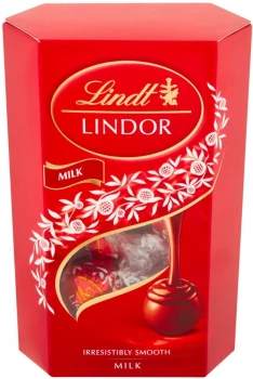 Praliny Lindt Lindor milk cornet, czekoladowy z nadzieniem, 200g
