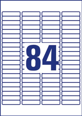 Etykiety uniwersalne Avery Zweckform, 46 x 11.1 mm, 25 arkuszy, biały