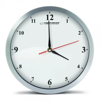 Zegar ścienny Esperanza Detroit, 30cm, tarcza kolor biały, obudowa kolor biały