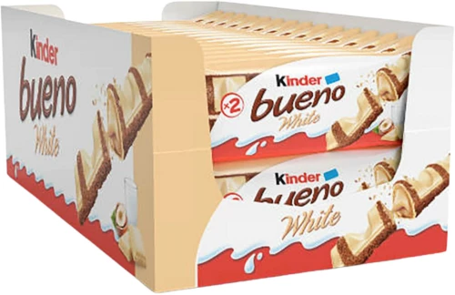 Baton Kinder Bueno White, z nadzieniem mleczno-orzechowym, 39g, 30 sztuk