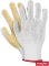 Rękawice tkaninowe Reis RDZN, nakrapiane, rozmiar 10, biało-żółty