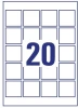 Etykiety uniwersalne usuwalne Avery Zweckform, kwadratowe, 45x45mm, 200 sztuk, biały